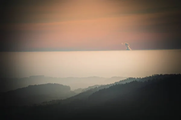 Una Splendida Vista Paesaggio Autunnale Sotto Cielo Del Tramonto Baviera — Foto Stock