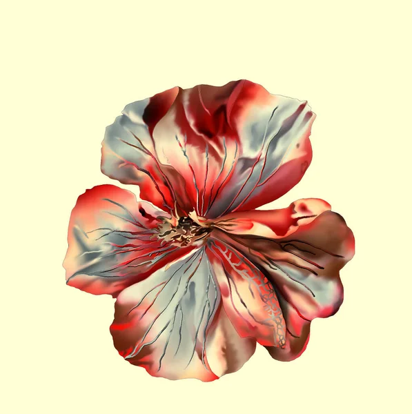 Illustration Beautiful Hollyhock Flower Natural Background Wallpaper — Stock Photo, Image