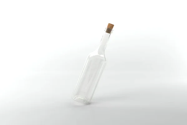 Трехмерное Изображение Бутылки Пробковой Крышкой Белом Фоне — стоковое фото