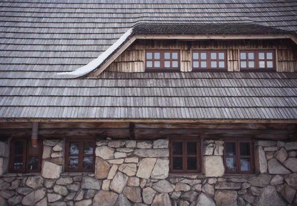 Uma Casa Vale Dos Cinco Lagos Nas Montanhas Tatra Polônia — Fotografia de Stock