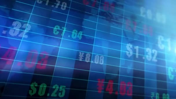 画面上に財務チャートとグラフが表示されます ビジネスや金融の概念は — ストック動画