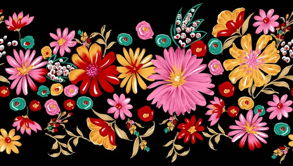 Illustration Beautiful Colorful Flowers Natural Background Wallpaper — Stock Photo, Image