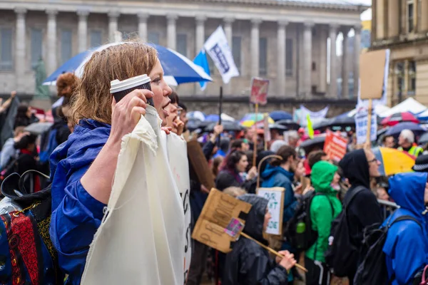 Birmingham Vereinigtes Königreich Mai 2017 Typische Demonstration Regen Gegen Abtreibung — Stockfoto