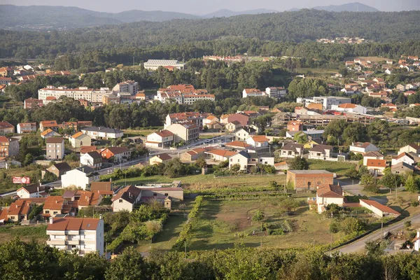 Una Vista Aérea Ciudad Española Catoira Galicia — Foto de Stock