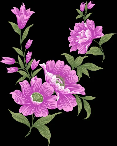 Uma Ilustração Belas Flores Hollyhocks Fundo Natural Papel Parede — Fotografia de Stock