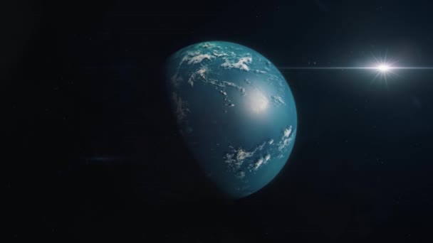 Планета Темному Тлі Зірками — стокове відео