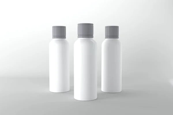 Render White Bottles Isolated White Background — Stock Photo, Image