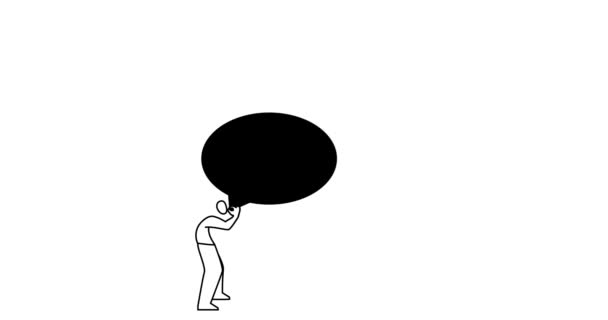 Huam Blasen Ballon Animationsdesign Konzept — Stockvideo