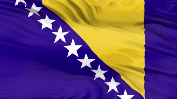 Bosnia Herzegovina Ondeando Bandera Animación Para Fondo — Vídeo de stock