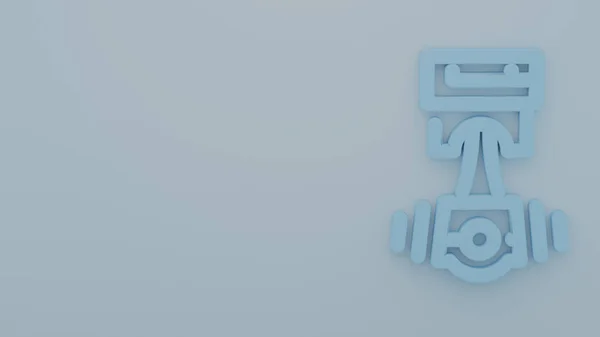 3Dレンダリングピストンアイコン完璧な背景のために — ストック写真