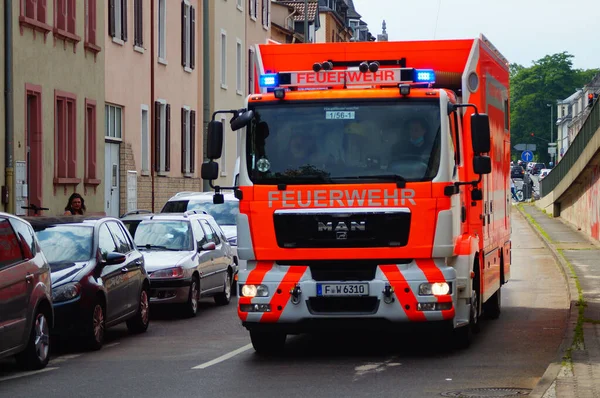 Frankfurt Germany Jun 2021 Emergency Vehicle Frankfurt Fire Brigade Alarm — Stock Photo, Image