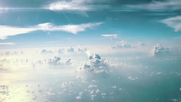 Фон Неба Хмари Вид Вікна Концепція Сонячними Променями — стокове відео
