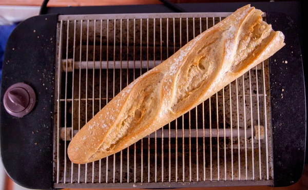 Una Vista Dall Alto Pane Fresco Baguette Francese — Foto Stock