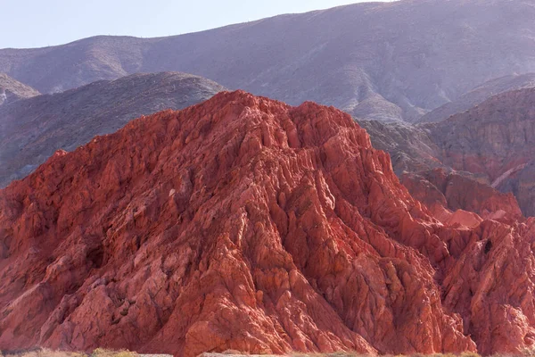 Över Färgglada Klippformationer Nära Byn Purmamarca Quebrada Humahuaca Valley Argentina — Stockfoto