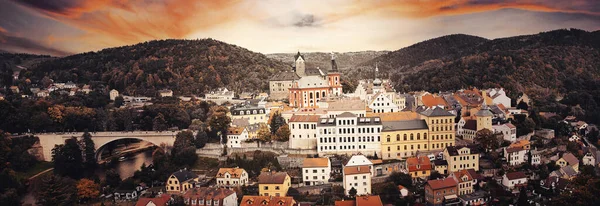 Una Vista Panorámica Casco Antiguo Atardecer — Foto de Stock