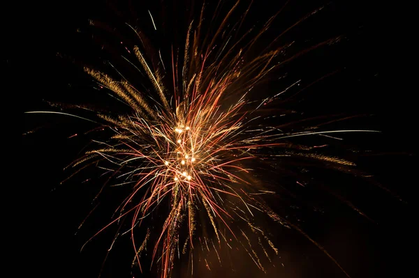 Belo Fogo Artifício Céu Noturno — Fotografia de Stock