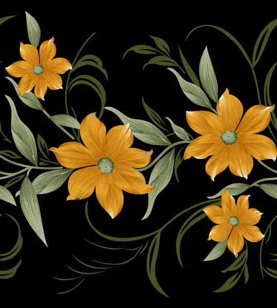 Una Ilustración Hermosas Flores Amarillas Aster Fondo Natural Fondo Pantalla — Foto de Stock