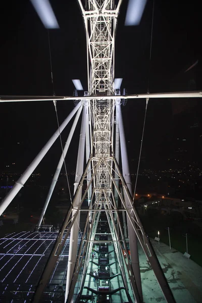 Das Beleuchtete Riesenrad Späten Abend Puebla Mexiko — Stockfoto