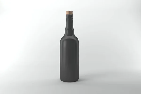 瓶子的3D渲染 瓶盖有软木塞 与白色背景隔离 — 图库照片