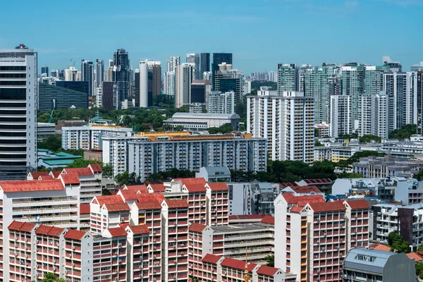Paisaje Urbano Residencial Singapur Disparo Horizontal — Foto de Stock