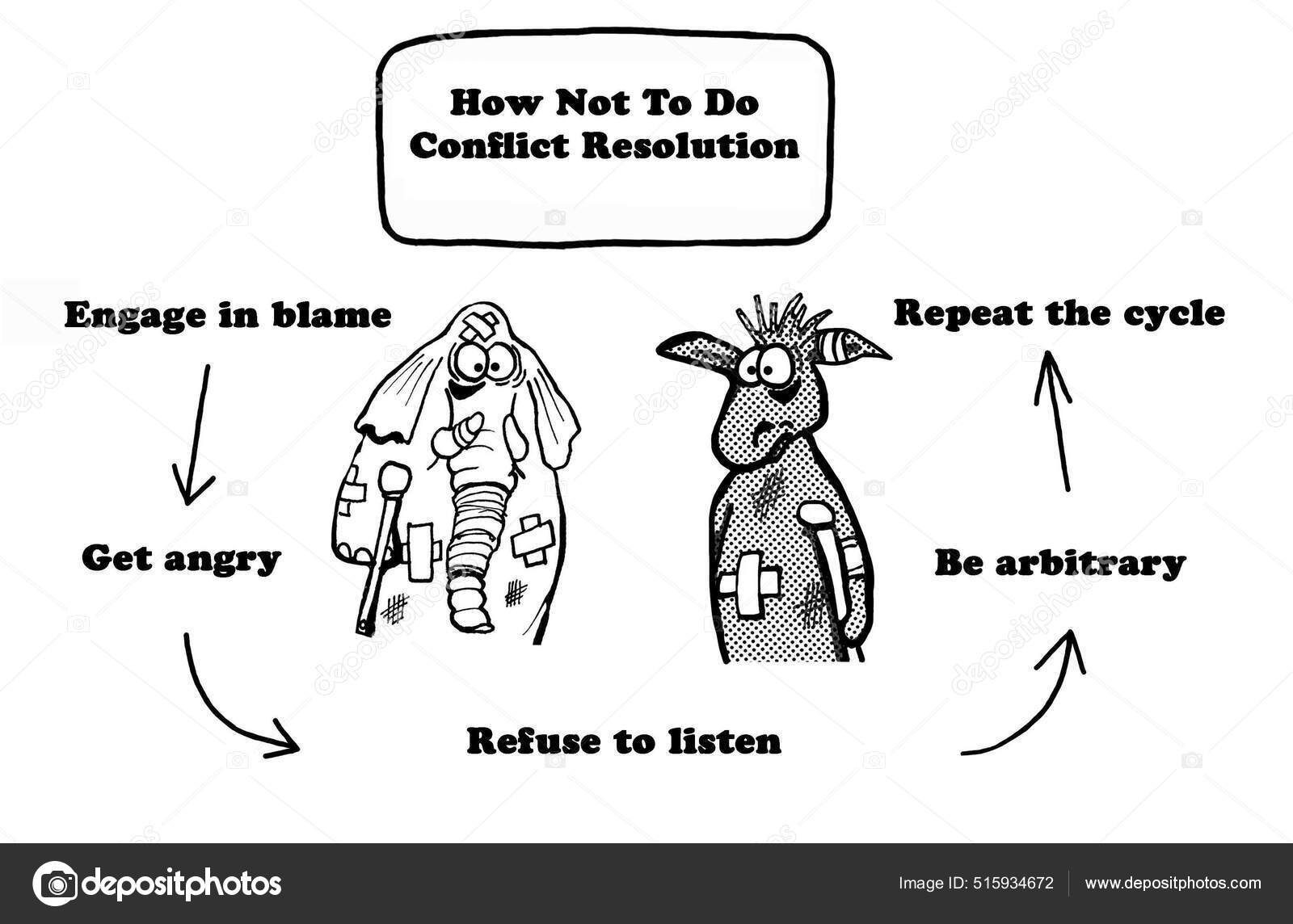 Cartoon conflict resolution Stock Photos, Royalty Free Cartoon conflict  resolution Images | Depositphotos