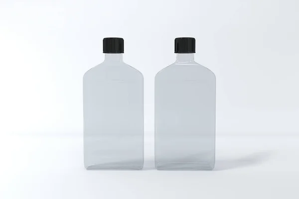 Una Representación Botellas Claras Aisladas Sobre Fondo Blanco — Foto de Stock