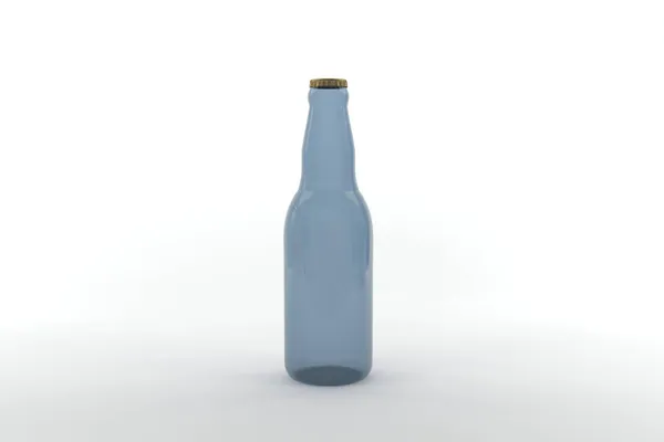 Una Representación Una Botella Azul Con Una Tapa Corona Aislada — Foto de Stock