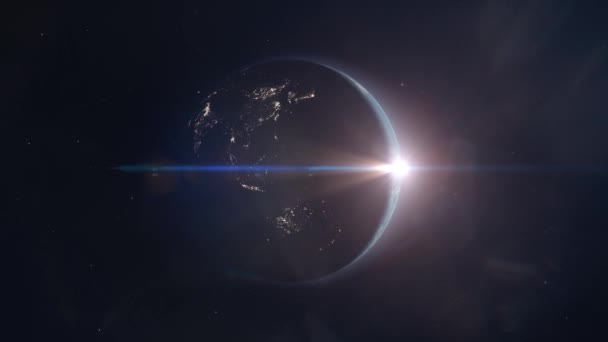 Φεγγάρι Στον Μαύρο Ουρανό Στοιχεία Αυτής Της Εικόνας Που Παρέχονται — Αρχείο Βίντεο