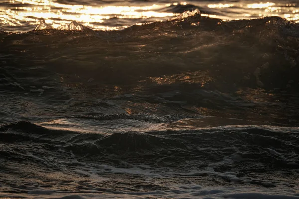 太陽の光の中で海の波紋のクローズアップショット — ストック写真