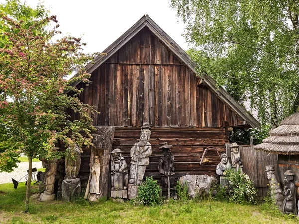 Kuligow Polen Jun 2021 Beeldhouwwerken Hout Tentoongesteld Openluchtmuseum — Stockfoto