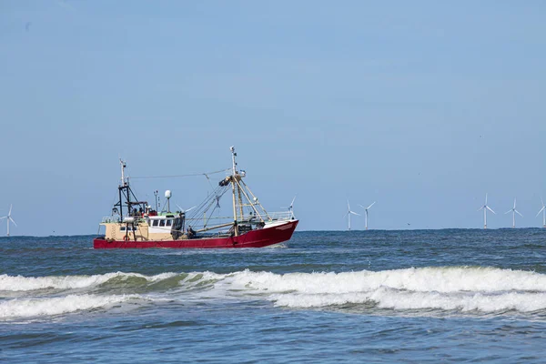 Shrimp Cutter North Sea Front Blue Sky — Stock Photo, Image