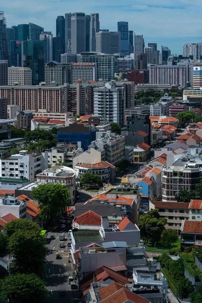 Singapur Singapur 2021 Paisaje Urbano Singapur Día Soleado Edificios Poca — Foto de Stock