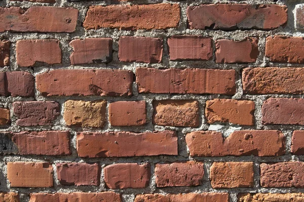 Plan Rapproché Vieux Mur Briques Rouges Extérieur — Photo