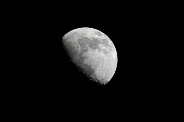 夜空に半分の月の肖像 — ストック写真