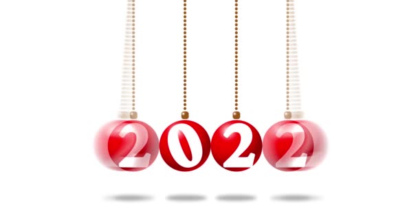 New Year Balls 2022 Sign Animation Design Concept — Wideo stockowe