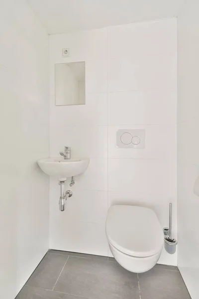 Interior White Bathroom Toilet — Stock Photo, Image