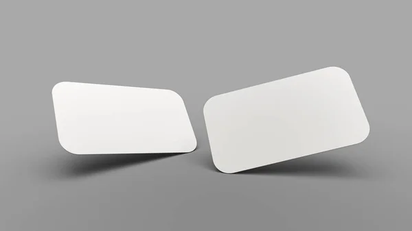 灰色の背景に隔離された名刺モックアップの3Dレンダリング — ストック写真