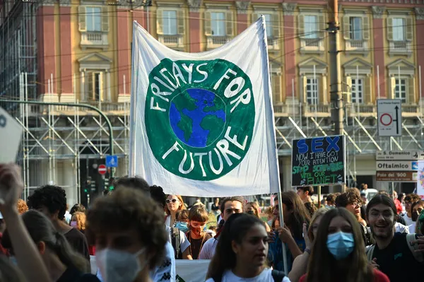 Torino Italien September 2021 Globaler Streik Gegen Den Klimawandel Turin — Stockfoto