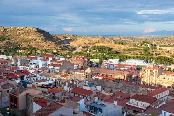 Una Vista Aérea Ciudad Alcaniz Teruel Aragón España — Foto de Stock