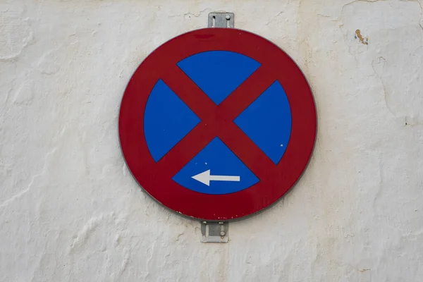 Een Close Van Het Straatnaambord Witte Muur — Stockfoto