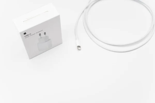 Como Italy Oct 2021 Cable High Power Usb Power Adapter — 스톡 사진