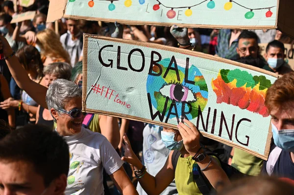 Torino Italien September 2021 Globaler Streik Gegen Den Klimawandel Turin — Stockfoto