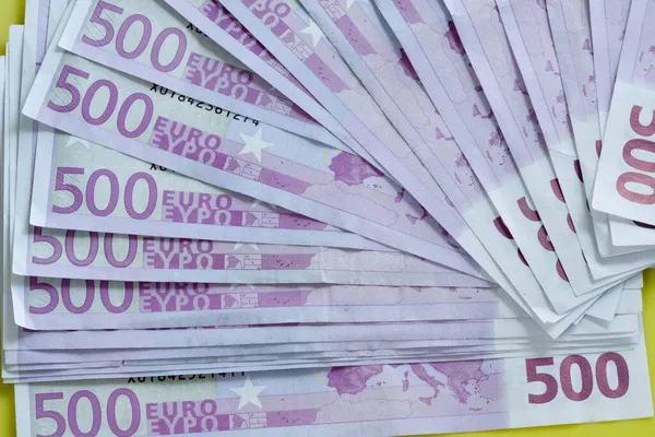 Gros Plan 500 Billets Euros — Photo