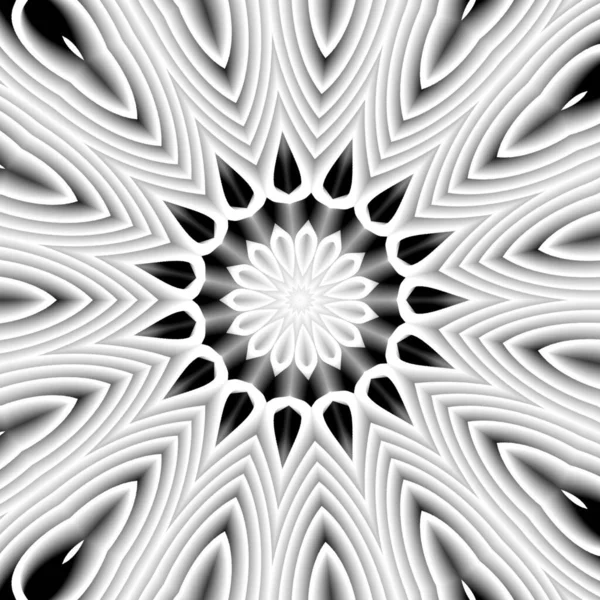 Ein Abstrakter Kaleidoskop Hintergrund Schwarz Weißen Farben — Stockfoto