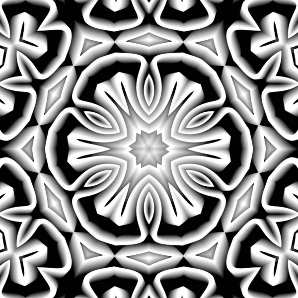 Absztrakt Kaleidoszkóp Háttér Fekete Fehér Színekben — Stock Fotó