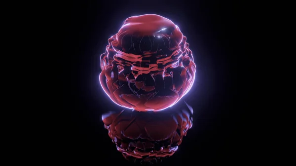 Sphere Portal Colorful Neon Lights — Stock Photo, Image