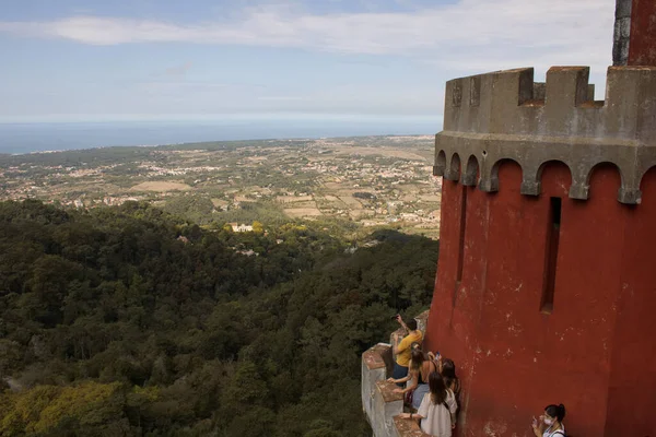 Una Hermosa Vista Desde Palacio Peña Parque Natural Sintra Cascais — Foto de Stock