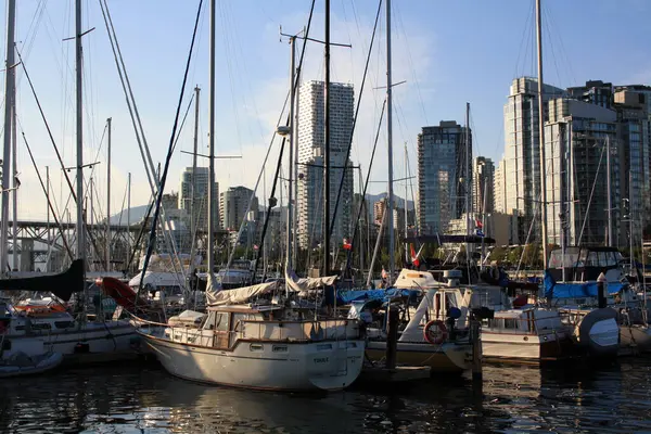 Vancouver Canada Липня 2021 Року Тихоокеанський Океан Човнами Ванкувері Британська — стокове фото