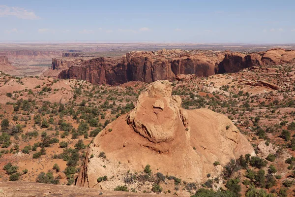 Naturskön Utsikt Över Karga Röda Klipplandskap Canyonlands Nationalpark Nära Moab — Stockfoto