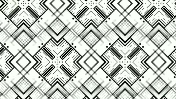 Abstract Seamless Decorative Pattern Moved Geometrics Elements — Stock Video